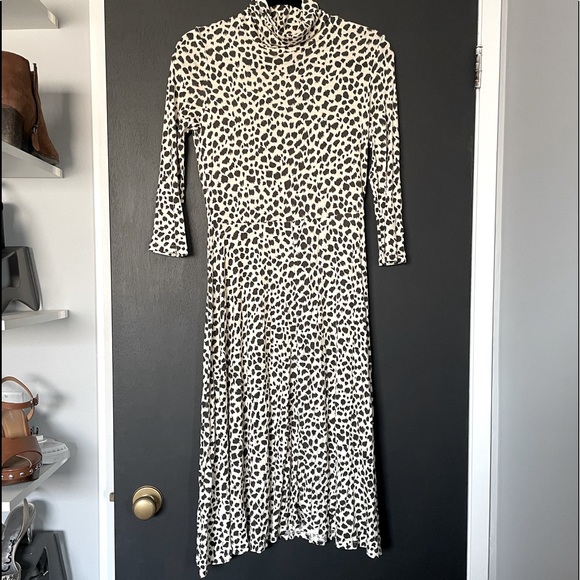 Mango Animal Print Midi Dress - Size Small - Picture 1 of 2